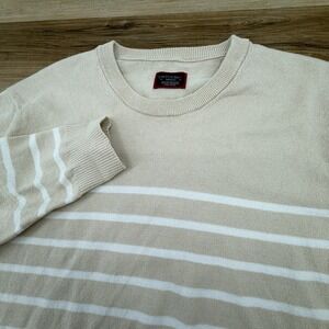 UNTUCKIT Wilburn Men's Tan Cotton Long Sleeve Knitted Linen & Cotton Sweater M